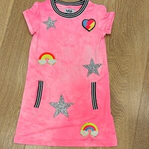 MIA Pink Dress with Star and Rainbow Accents